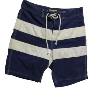 J. Crew‎ The Original Longboard Swim Trunks Striped Blue White Size 31